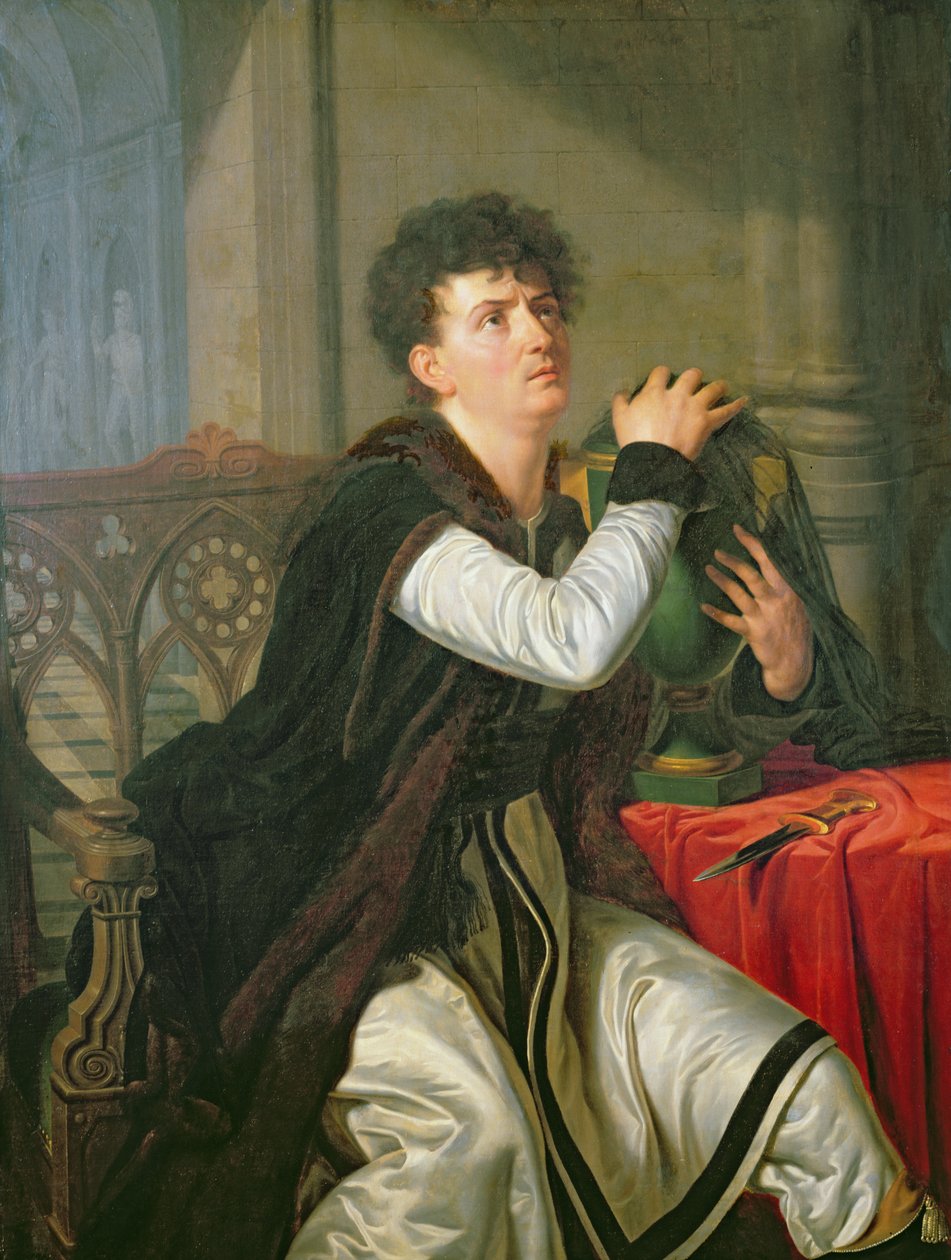 Portret van François Joseph Talma als Hamlet door Anthelme Francois Lagrenee