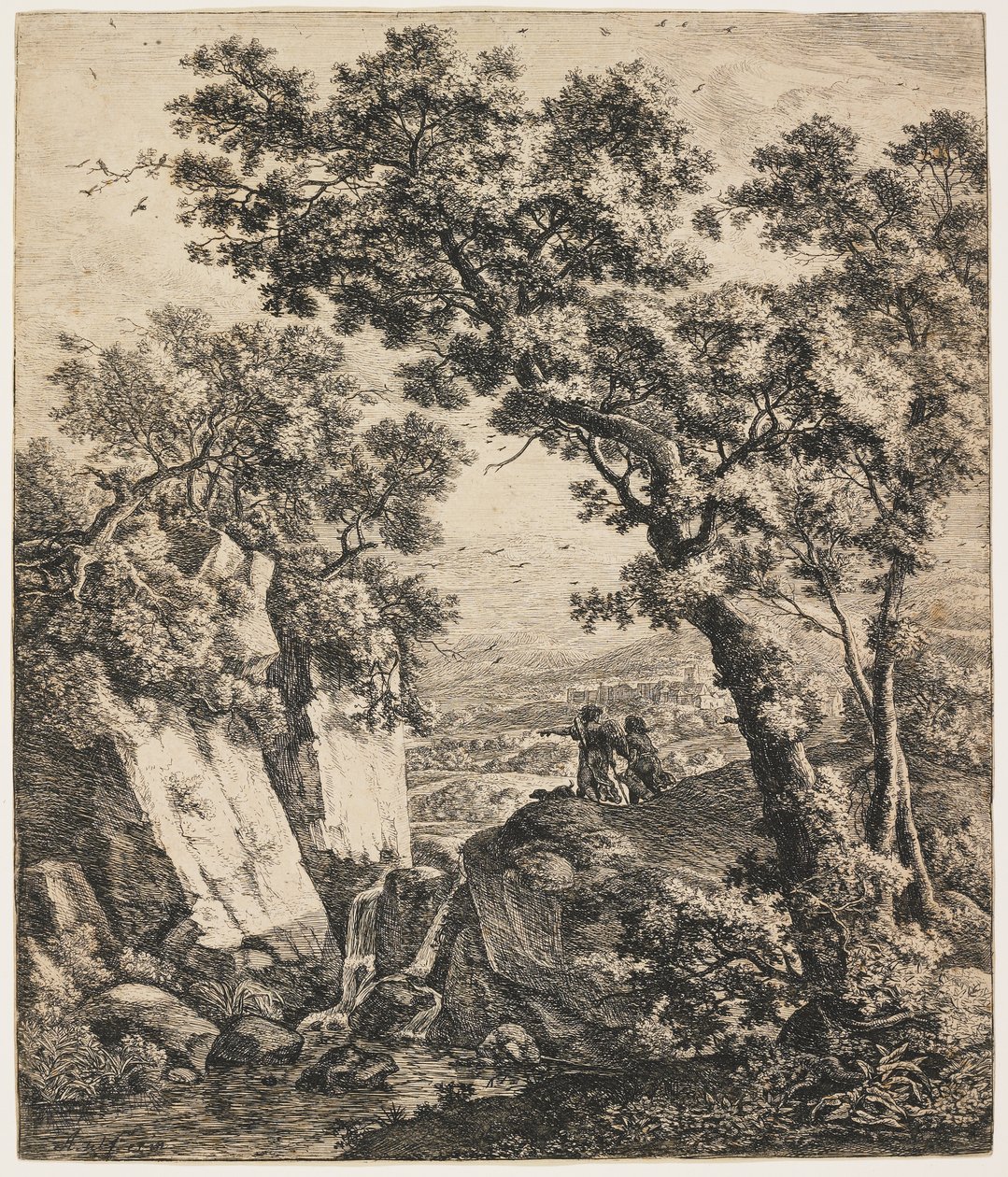 Landschap met Tobias en de Engel, c. 1660 door Anthonie Waterloo
