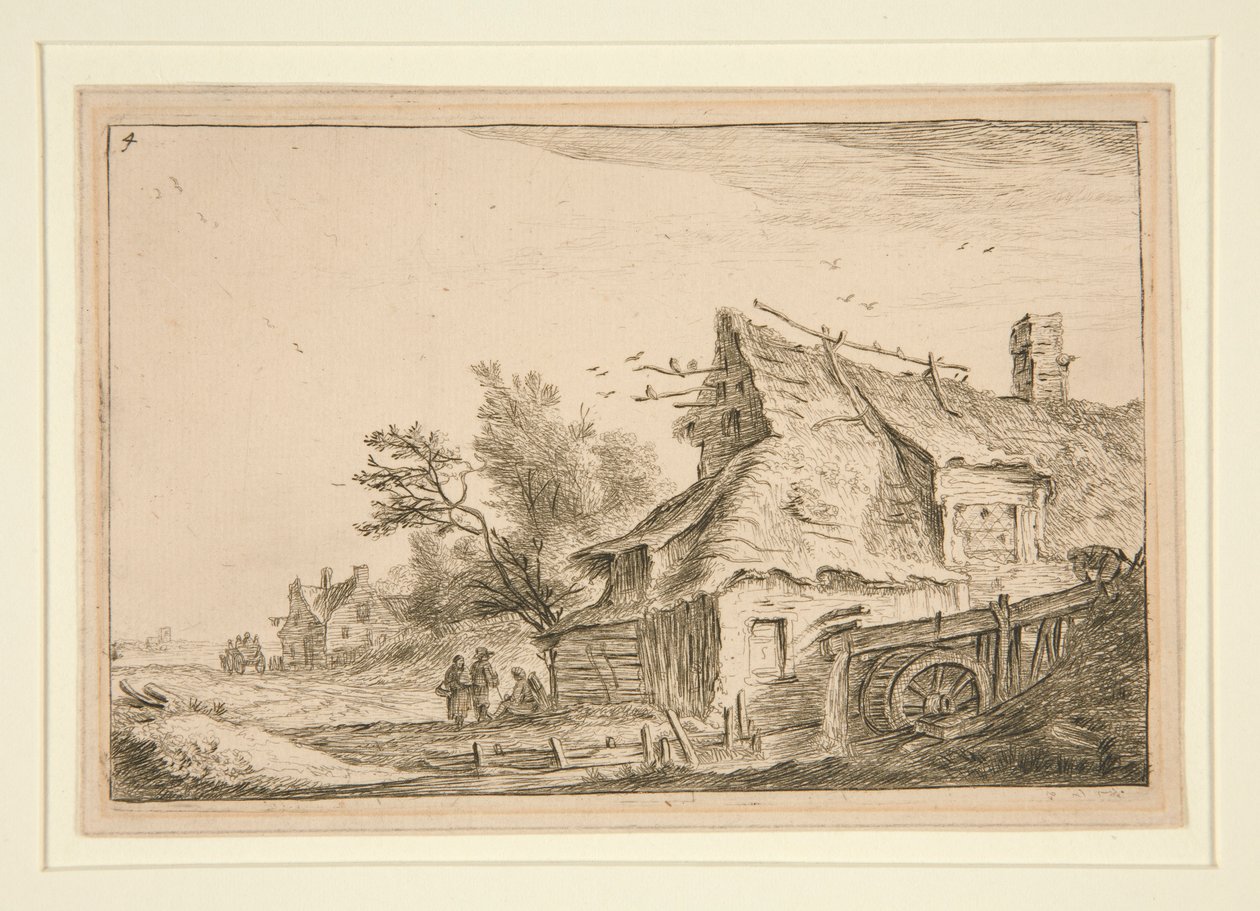 Het Dorp bij de Molen a l door Anthonie Waterloo