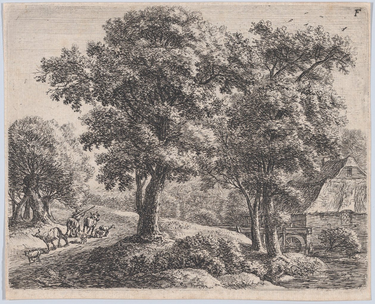 De herder en de molen, 17e eeuw door Anthonie Waterloo