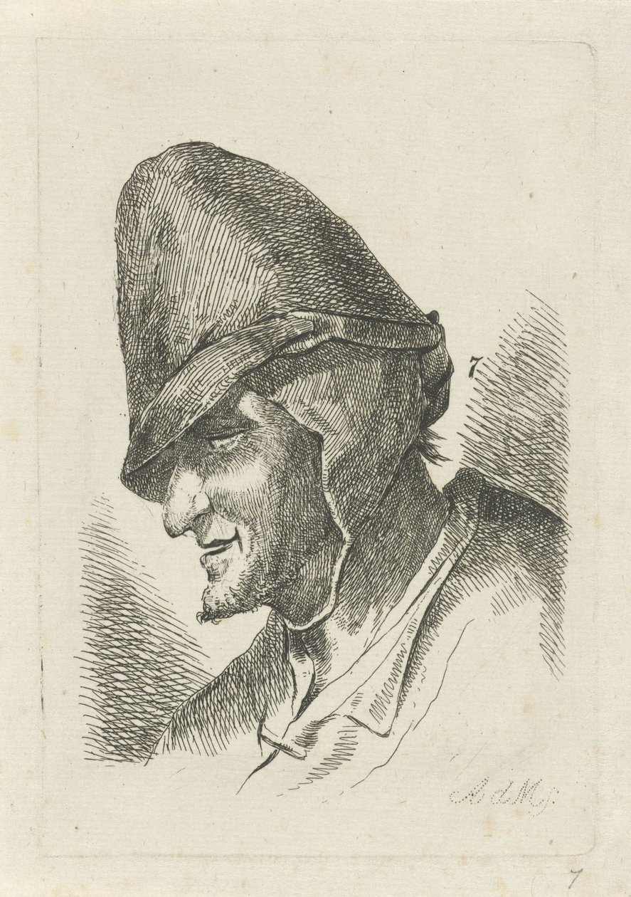 Man met hoge muts door Anthonie Willem Hendrik Nolthenius de Man
