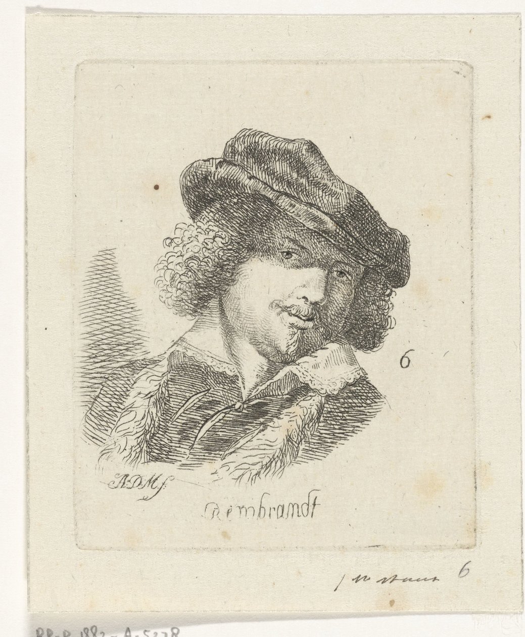 Portret van Rembrandt door Anthonie Willem Hendrik Nolthenius de Man