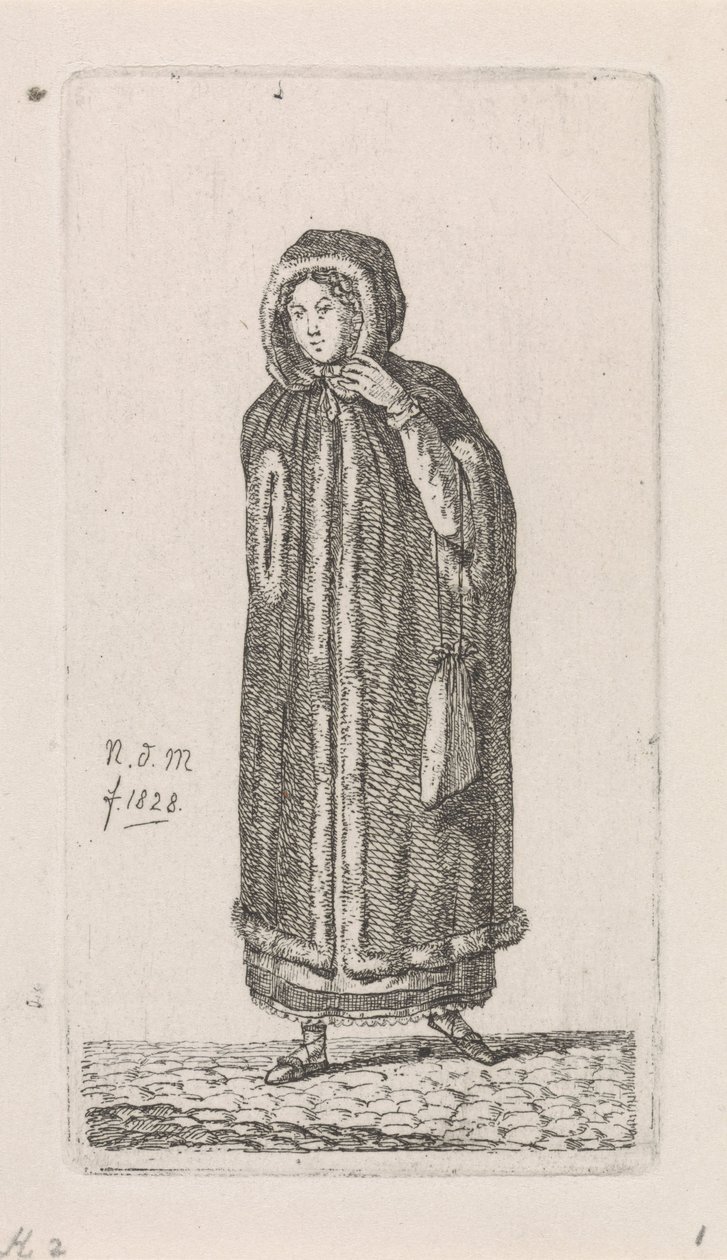 Vrouw met mantel door Anthonie Willem Hendrik Nolthenius de Man