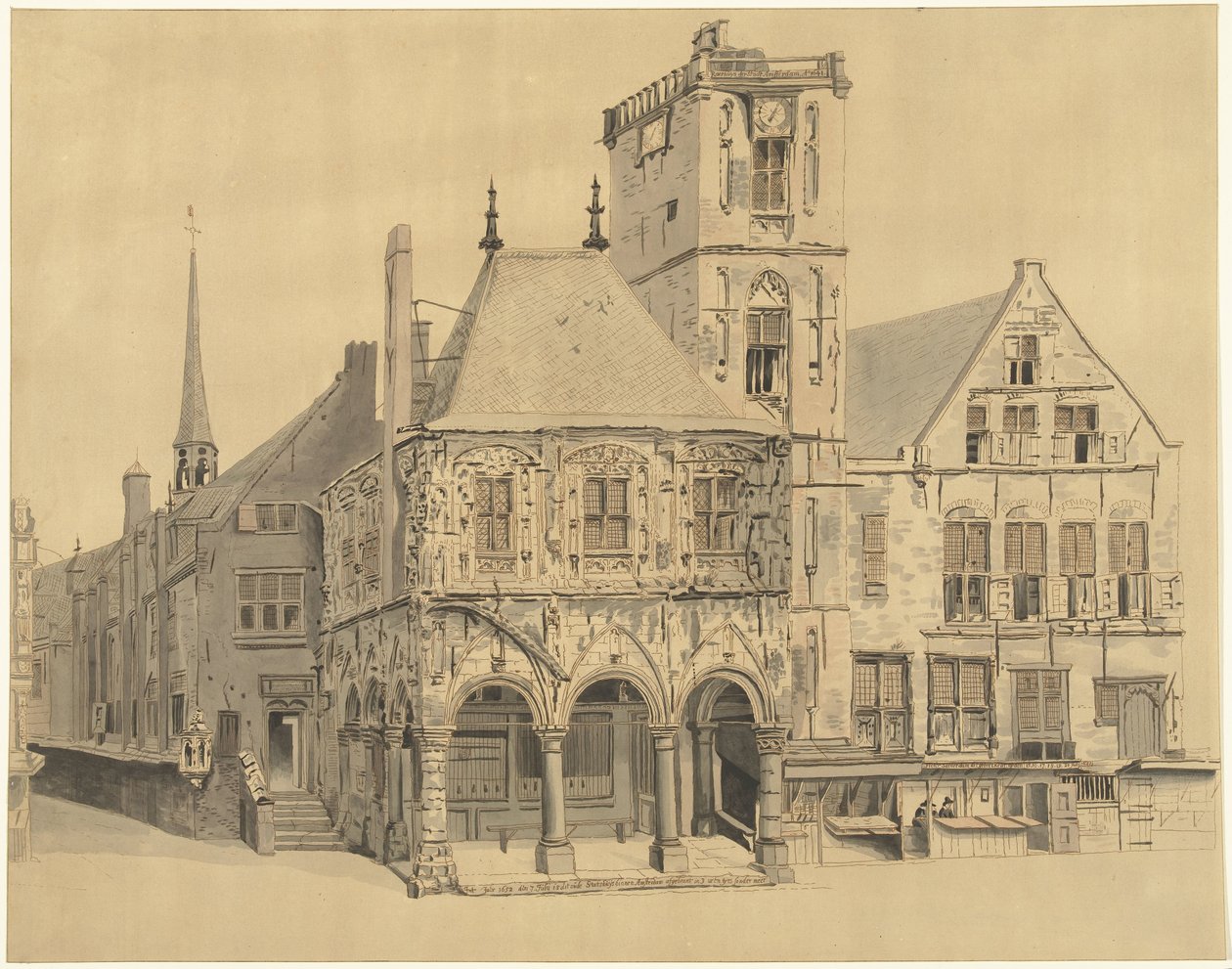 Het Oude Stadhuis van Amsterdam, 1641 door Anthonie van den Bos