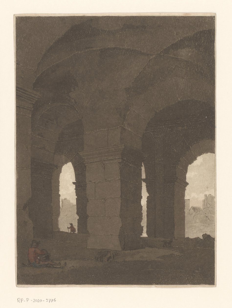 Onder de bogen van het Colosseum door Anthonie van den Bos