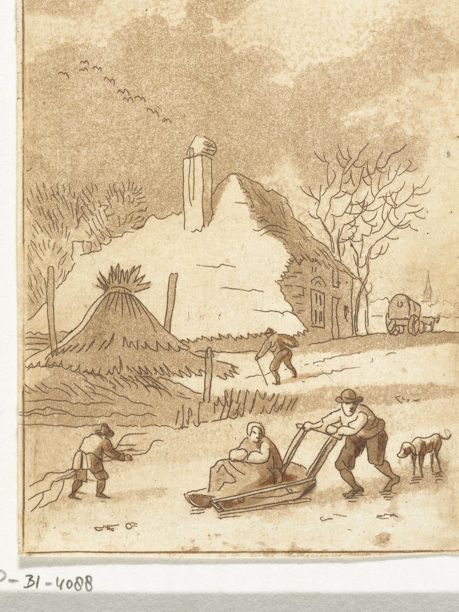 Winterlandschap met ijsvermaak door Anthonie van den Bos