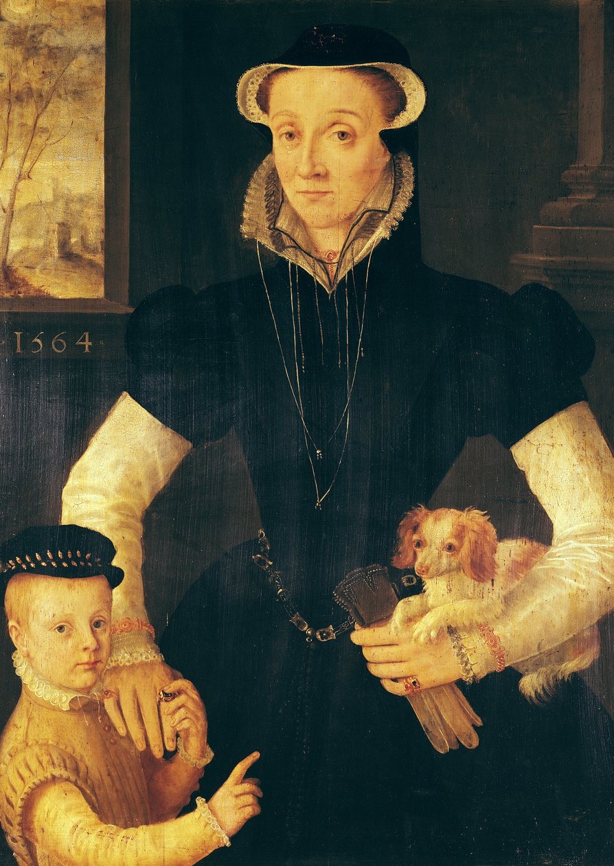 Een weduwe en haar zoon, 1564 door Anthonis van Dashorst Mor