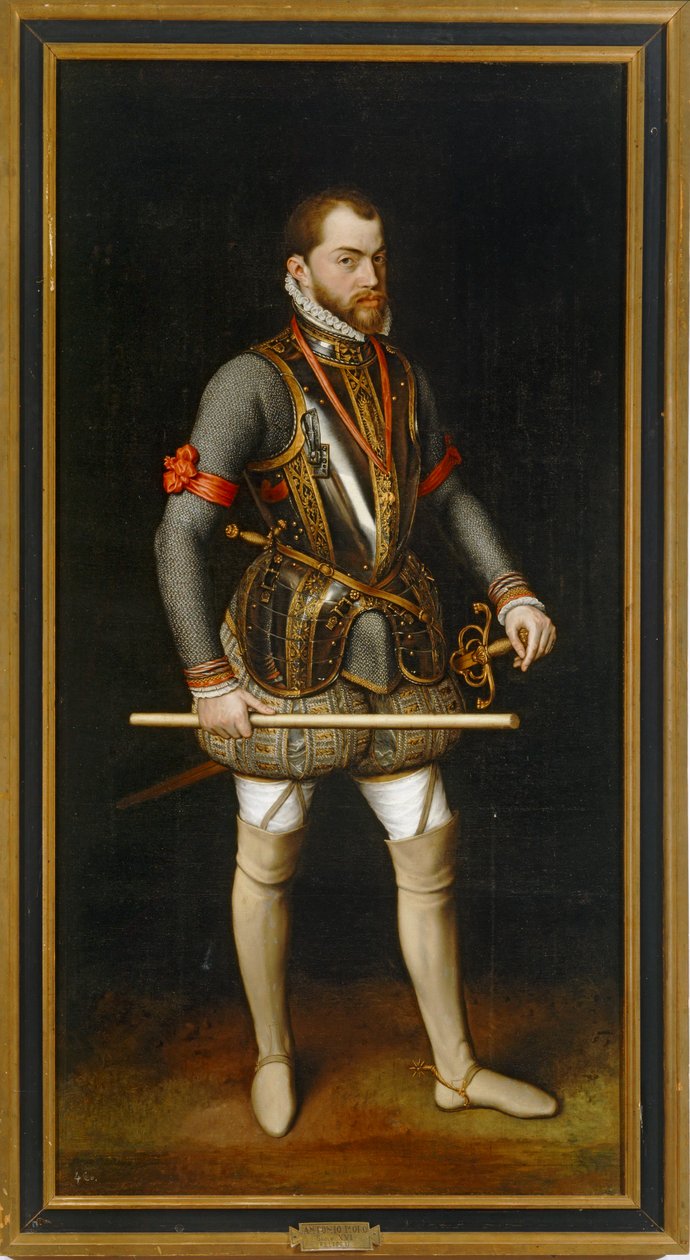 Filips II, koning van Spanje ... (olieverf op doek) door Anthonis van Dashorst (c.1519-1576/77) Mor