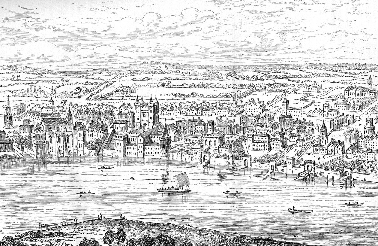 Londen van Temple Bar tot Charing Cross, 1543 1897 door Anthonis van den Wyngaerde