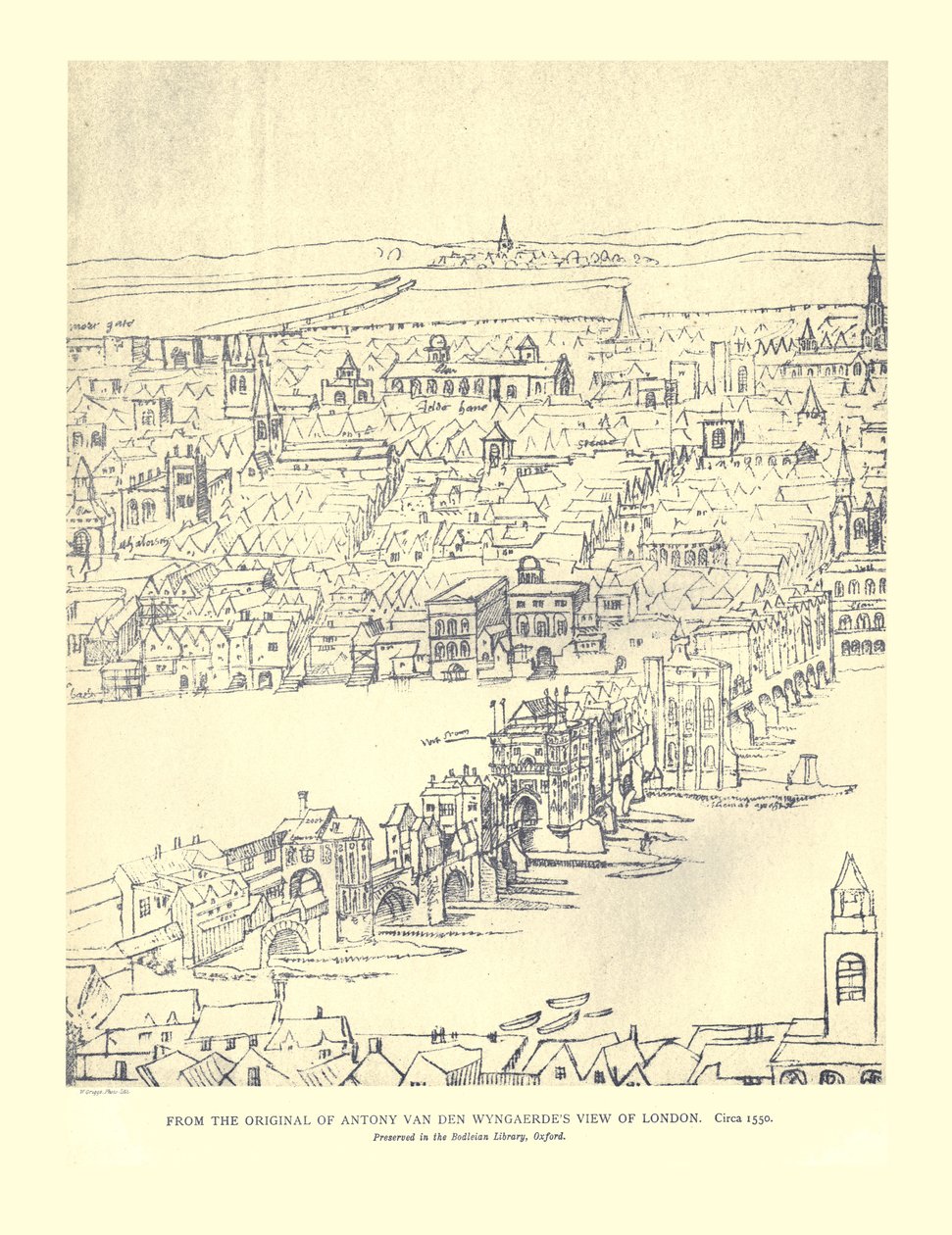 Van Den Wyngaerdes Uitzicht op Londen, ca. 1550, 1886 door Anthonis van den Wyngaerde