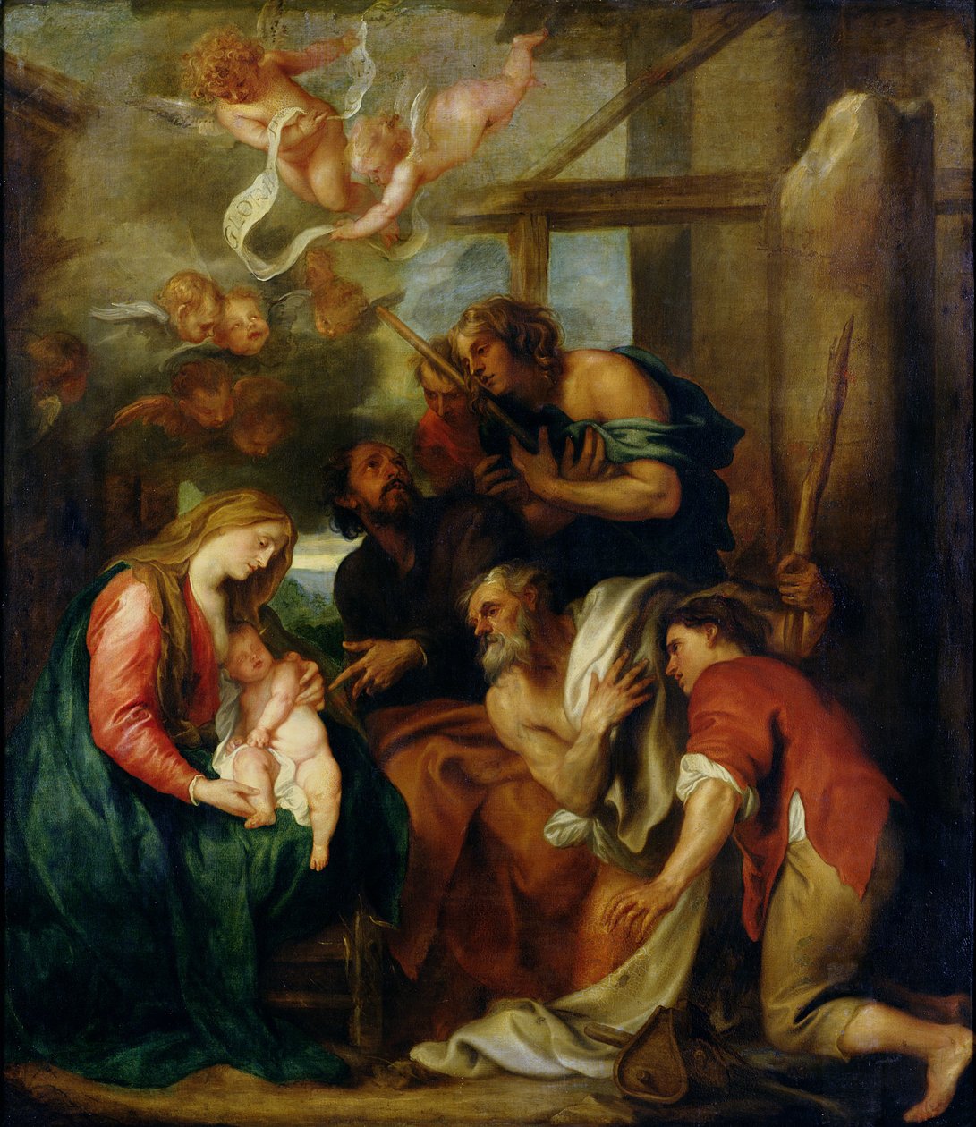 Aanbidding van de herders door Anthony van Dyck