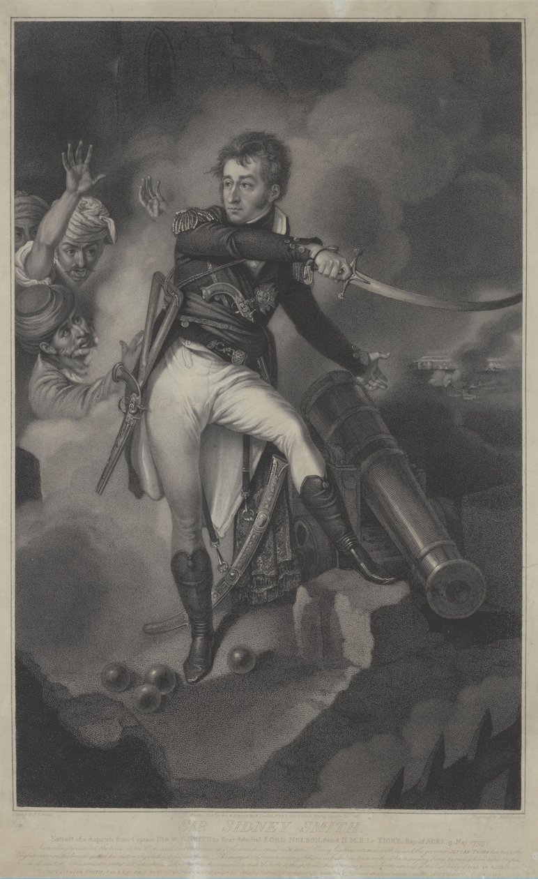Portret van Sir Sidney Smith, Britse admiraal, bij Acre (1764-1840) door Anthony Cardon