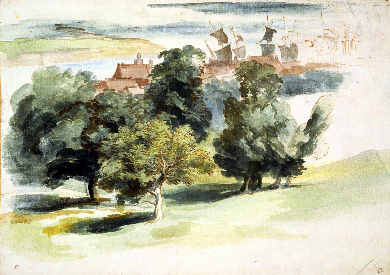 Een Engels Landschap, c.1635-41 door Anthony van Dyck