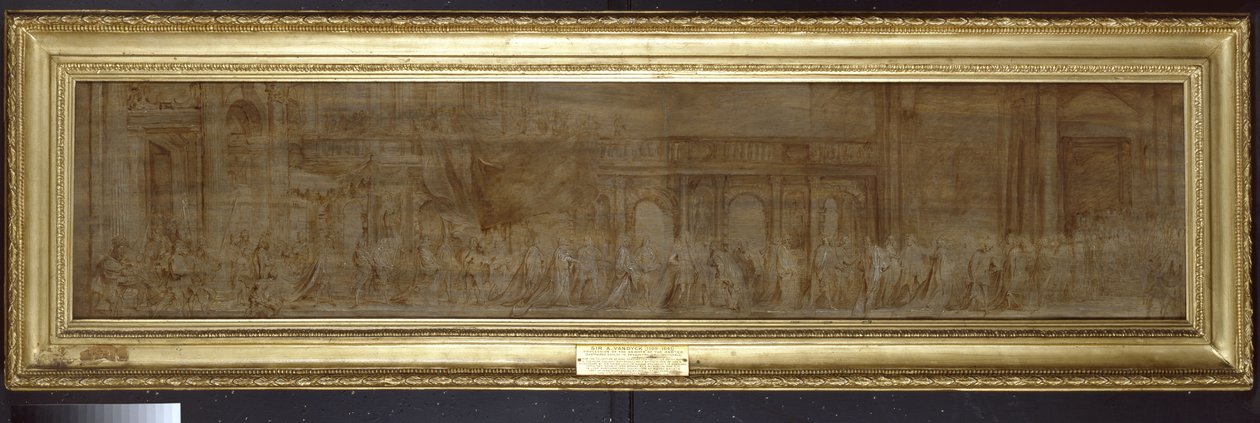Karel I en de Ridders van de Kousenband in processie, 1638 door Anthony van Dyck