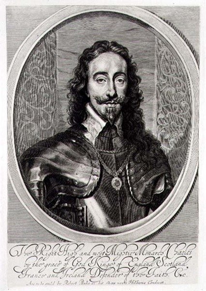 Portret van Charles I (1600-49) gegraveerd door William Faithorne (1616-91) 1658 door Anthony van (after) Dyck