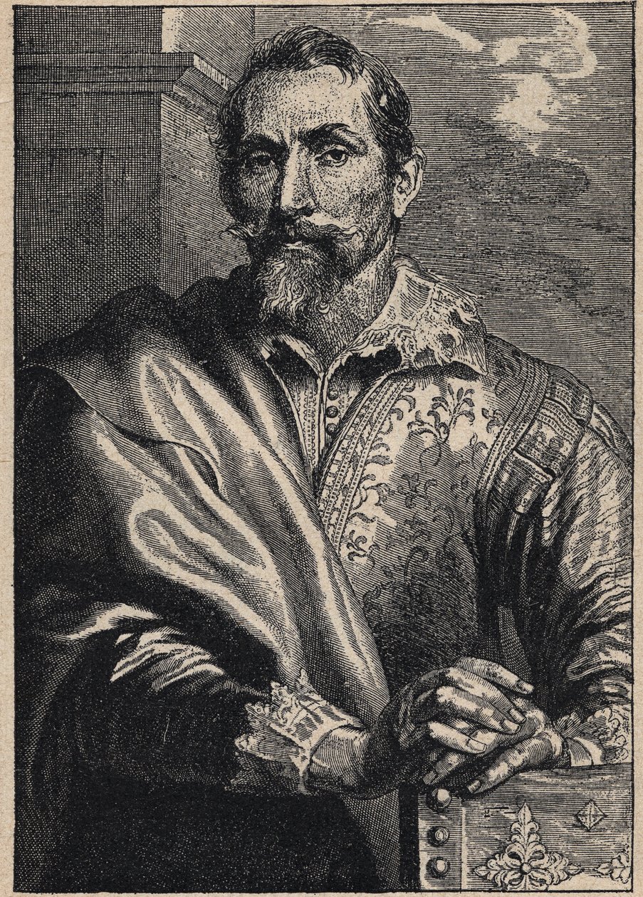 Portret van Synders (Franciscus Snyders) (Frans Snyders of Snijders) 1579-1657 door Anthony van Dyck door Anthony van (after) Dyck