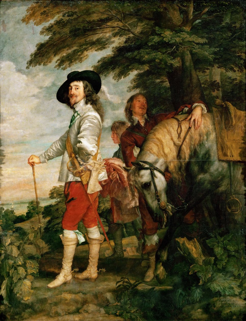 Charles I bij de jacht door Anthony van Dyck