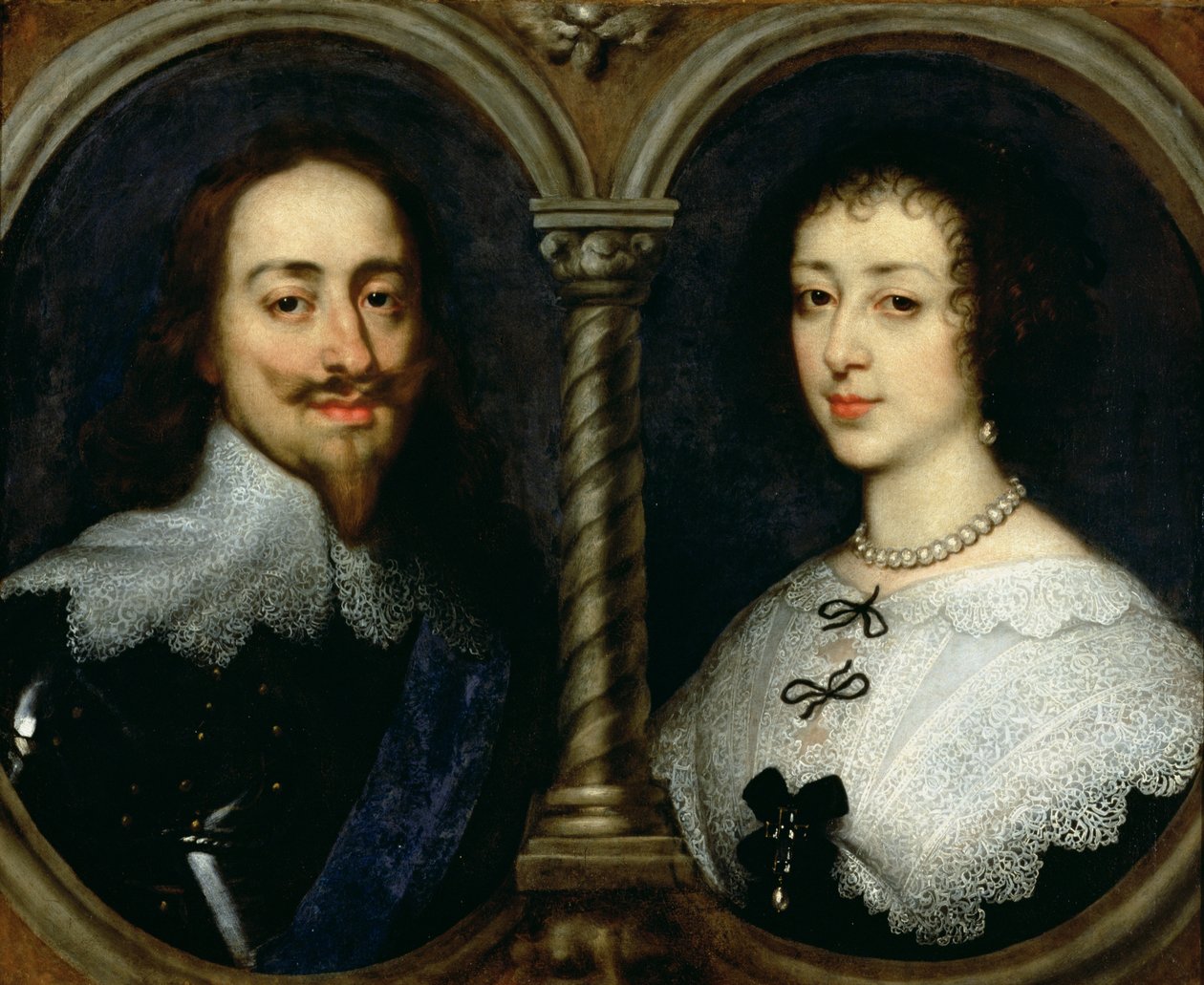 Karel I van Engeland (1600-49) en Koningin Henrietta Maria (1609-69) door Anthony van Dyck
