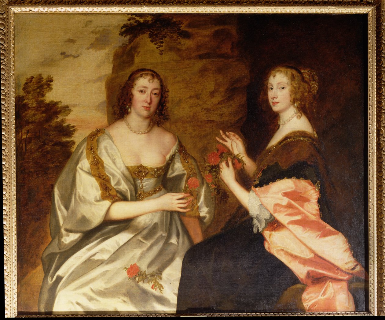 Gravin van Morton (gest. 1654) en Mevrouw Killigrew (gest. 1638) door Anthony van Dyck