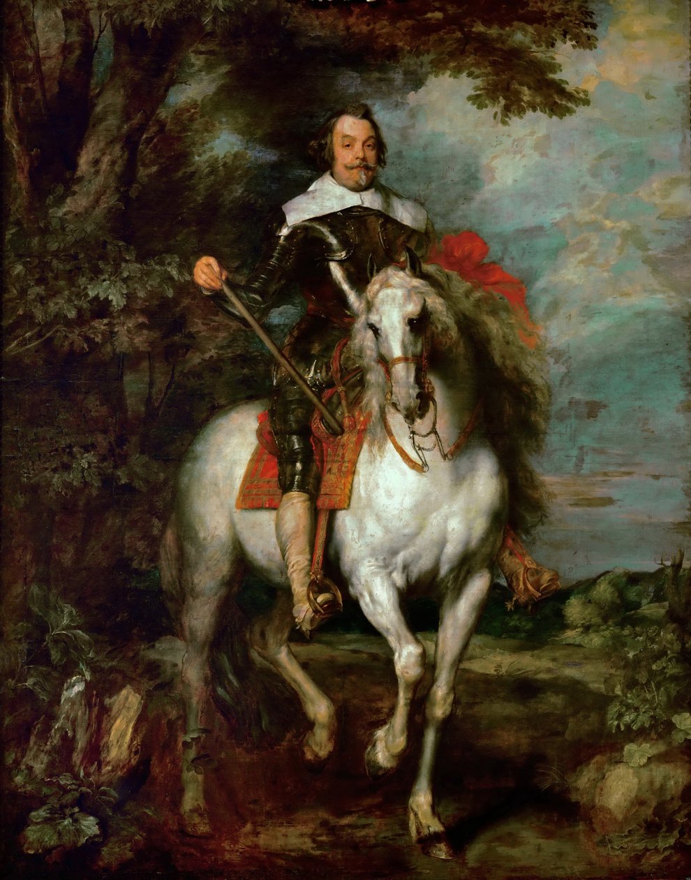 Ruiterportret van Francisco de Moncada 1586-1635, Markies van Aytona en Graaf van Ossuna door Anthony van Dyck