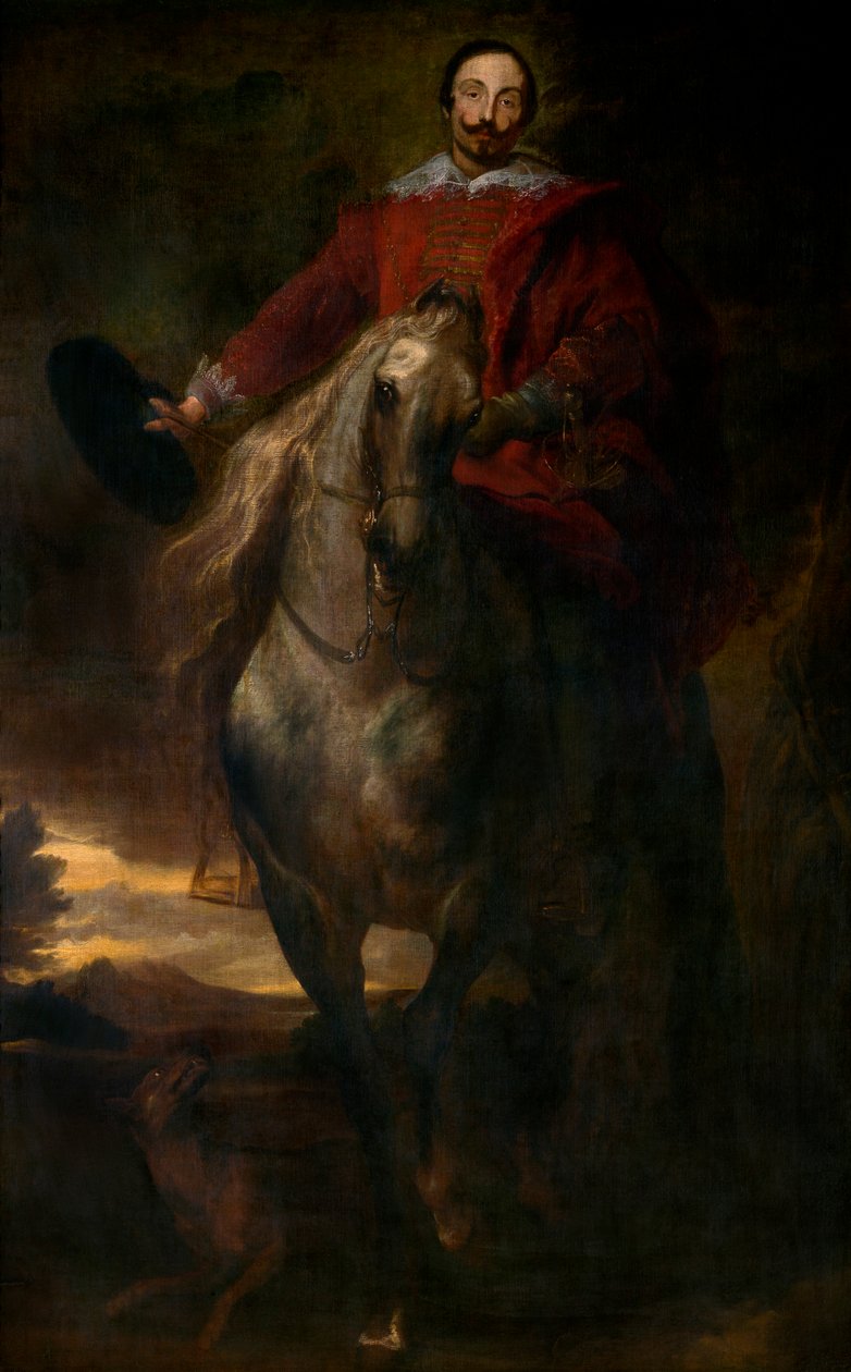 Ruiterportret van de schilder Cornelis de Wael door Anthony van Dyck