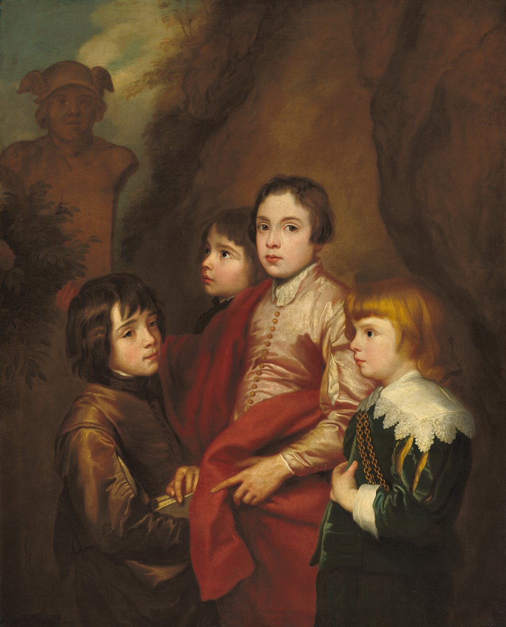 Groep van vier jongens, waarschijnlijk midden 17e eeuw door Anthony van Dyck