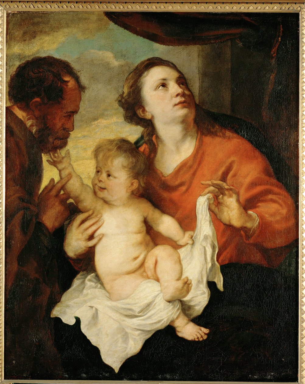 Heilige Familie (schilderij op doek) door Anthony van Dyck