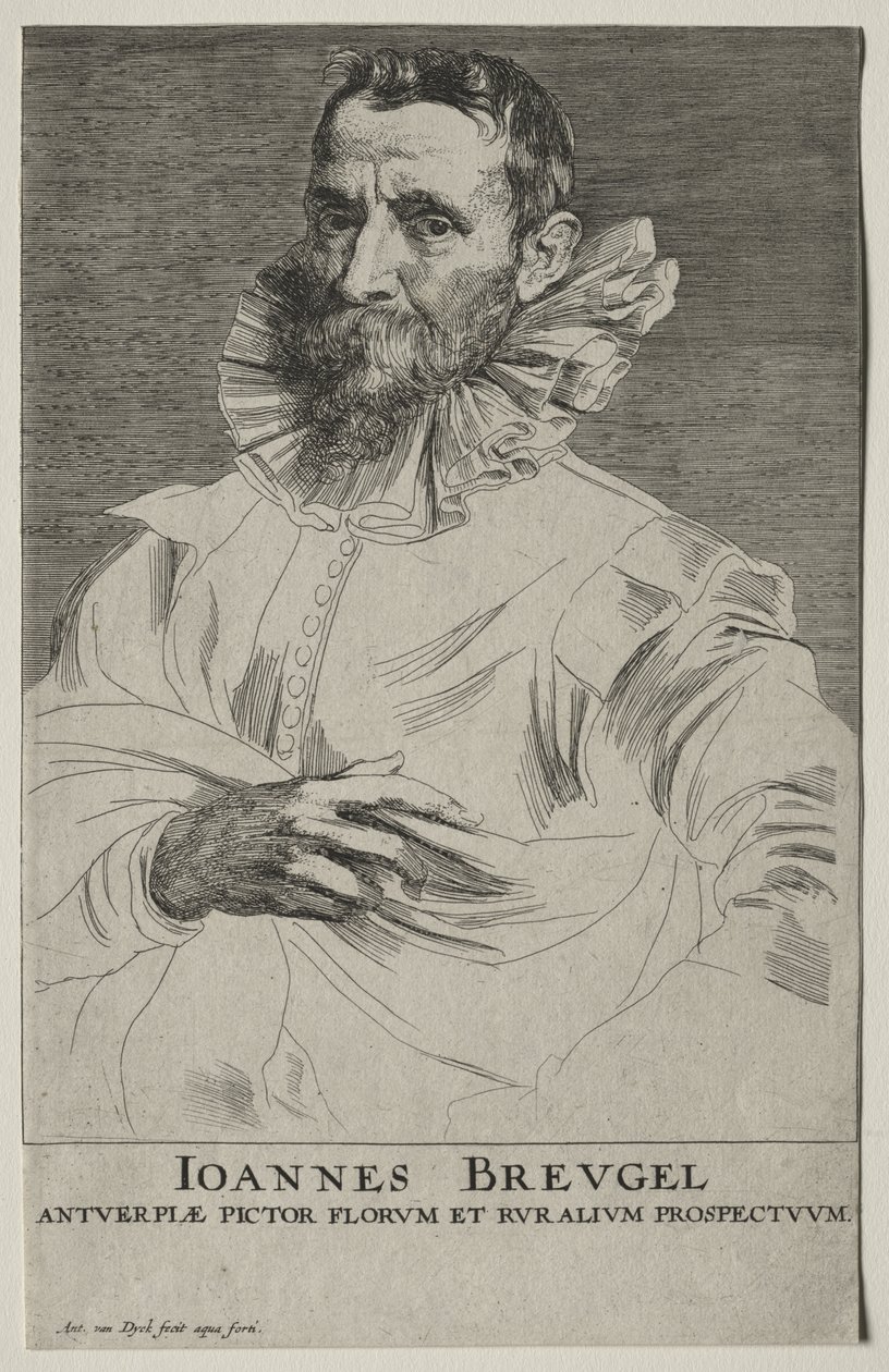 Portret van Jan Brueghel door Anthony van Dyck
