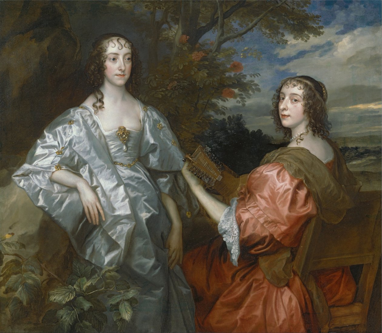 Katherine, gravin van Chesterfield, en Lucy, gravin van Huntingdon door Anthony van Dyck