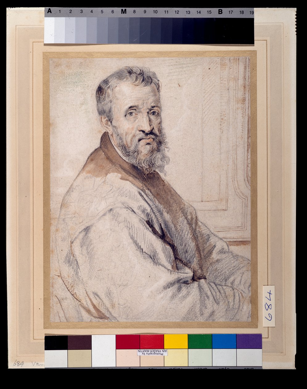 Michelangelo, vermoedelijk naar Bugiardini of Federico Zuccaro door Anthony van Dyck