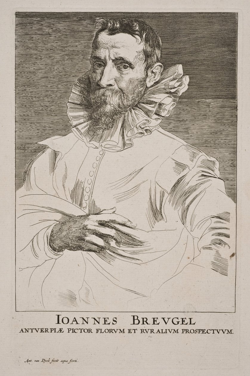 Portret van Jan Brueghel de Oude door Anthony van Dyck