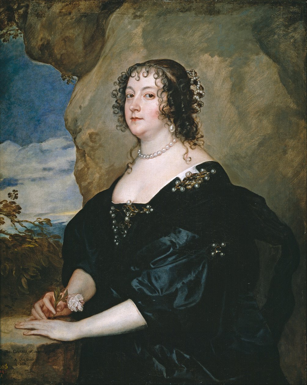 Portret van Beatrice Hemmema, gravin van Oxford (1580-1655) door Anthony van Dyck