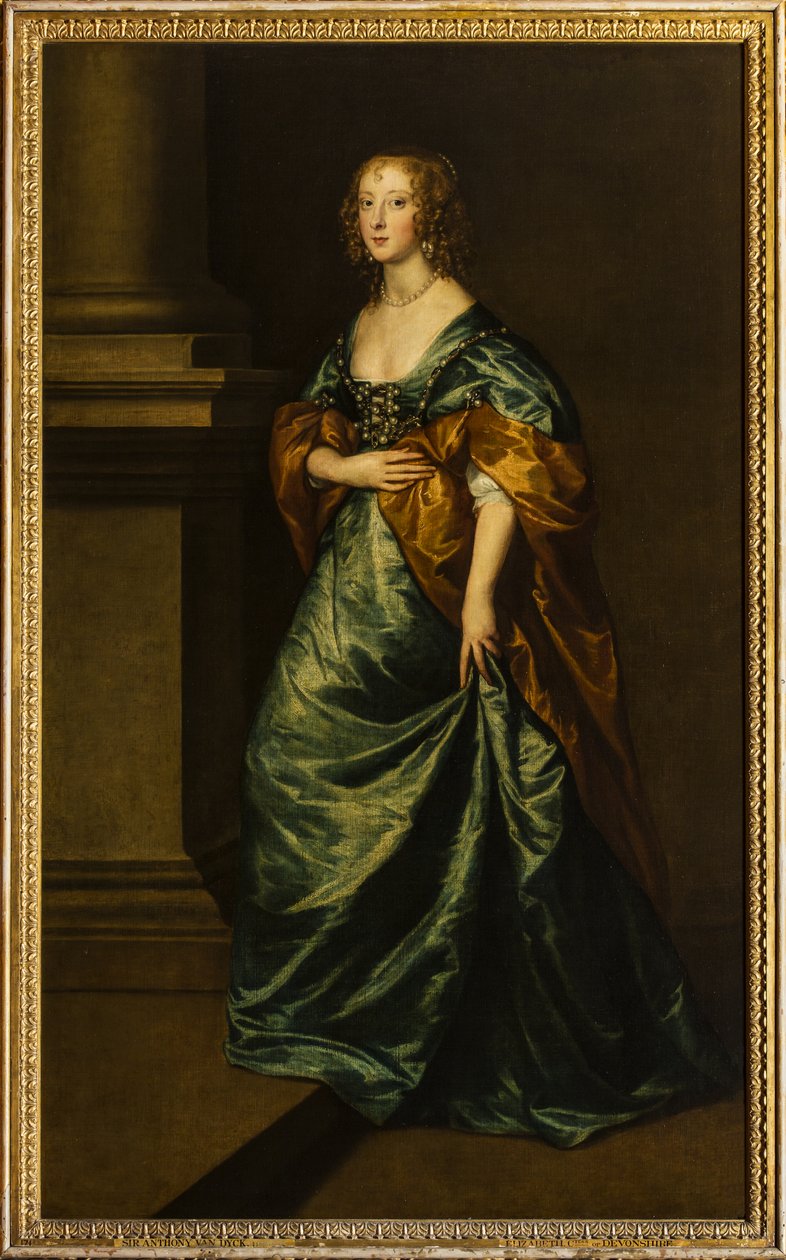 Portret van Elizabeth Cecil, gravin van Devonshire, ca. 1639 (olie op doek) door Anthony van Dyck