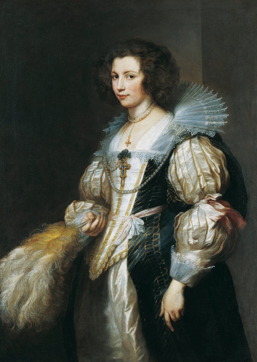Portret van Maria Louis de Tassis (1611-1638), dochter van kanunnik Antoine de Tassis door Anthony van Dyck