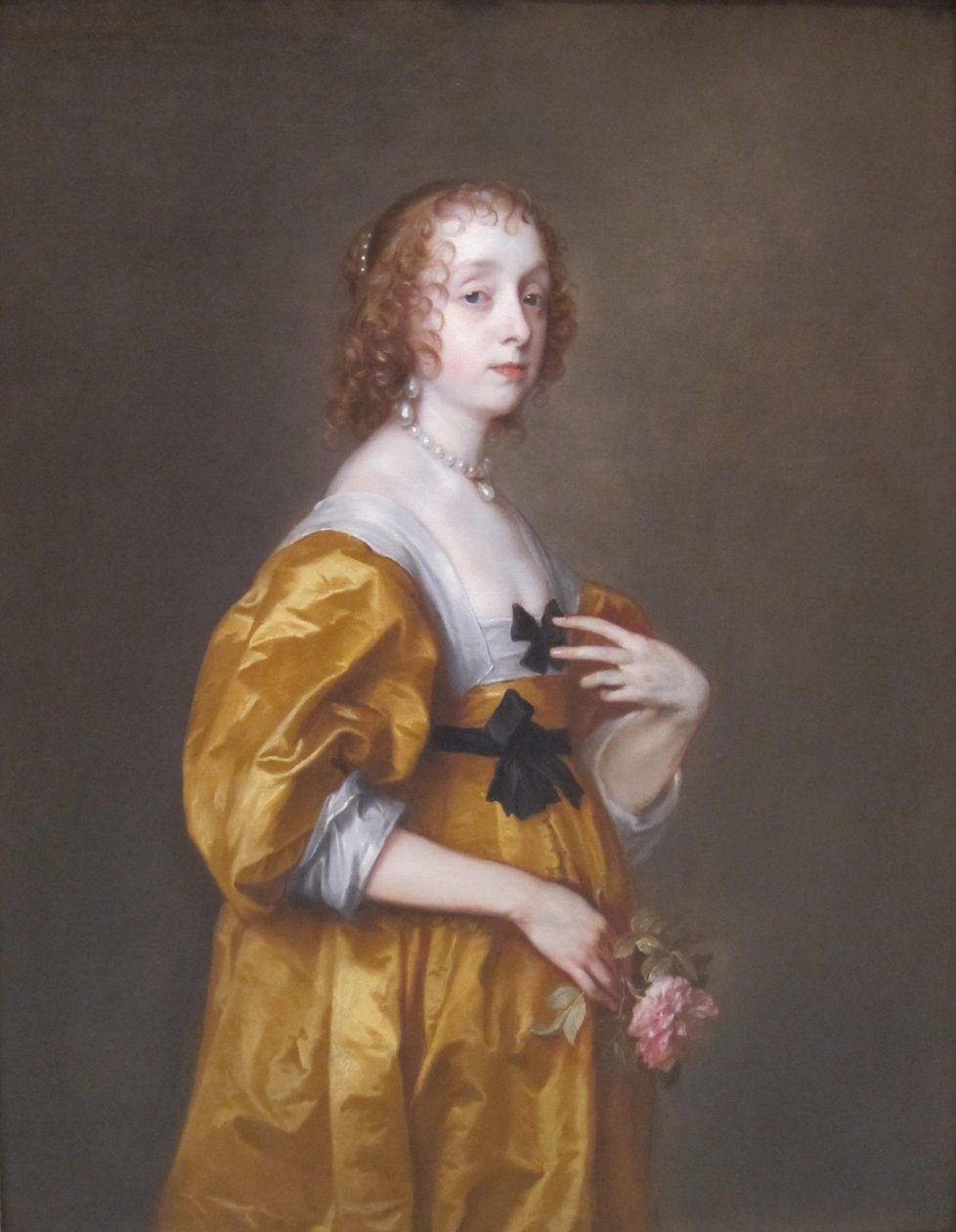 Portret van Mary Stewart, hertogin van Richmond en hertogin van Lennox (1622-1685), voorheen Lady Mary Villiers door Anthony van Dyck