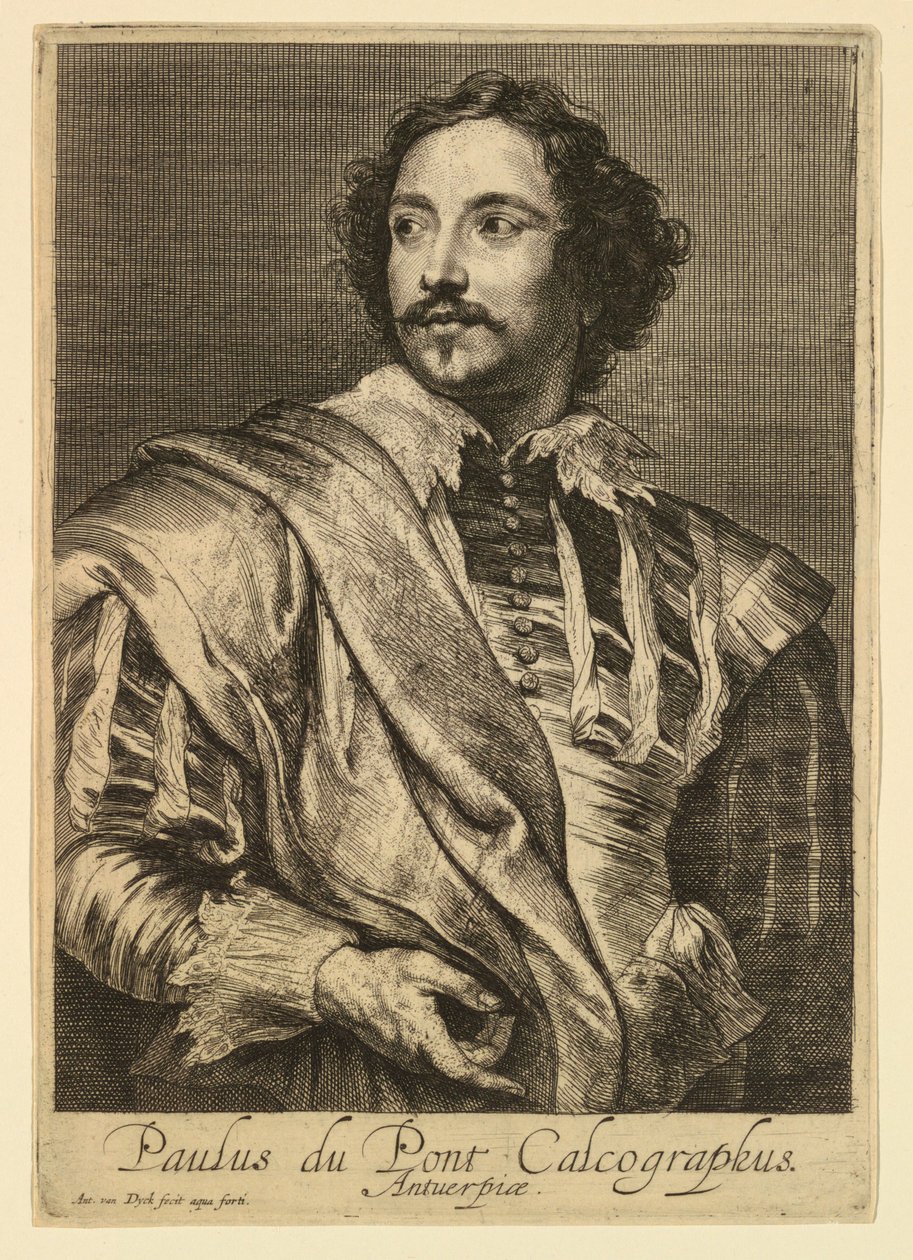 Portret van Paulus Pontius, uit de Icones Principum Virorum door Anthony van Dyck