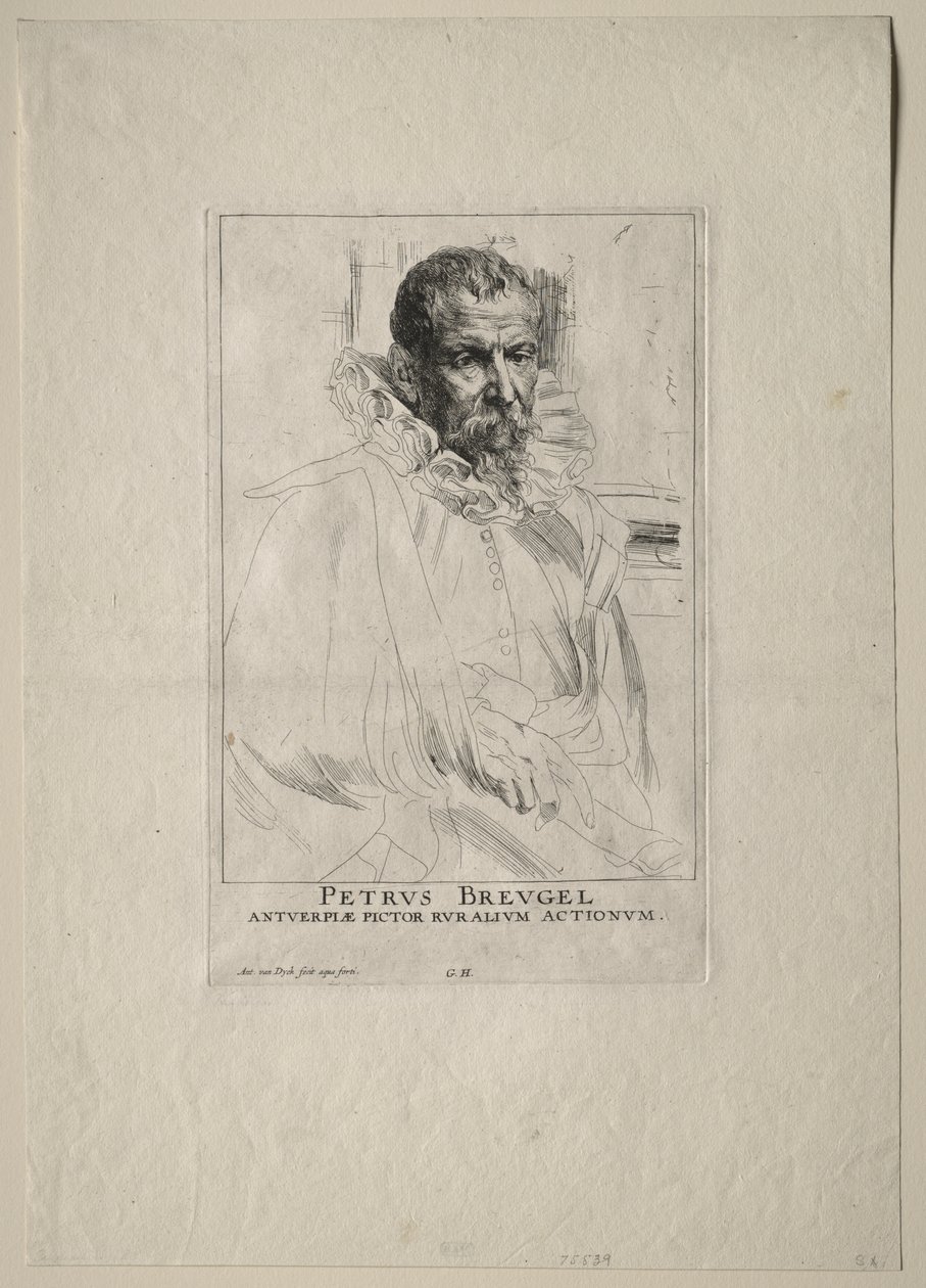 Portret van Pieter Breughel door Anthony van Dyck