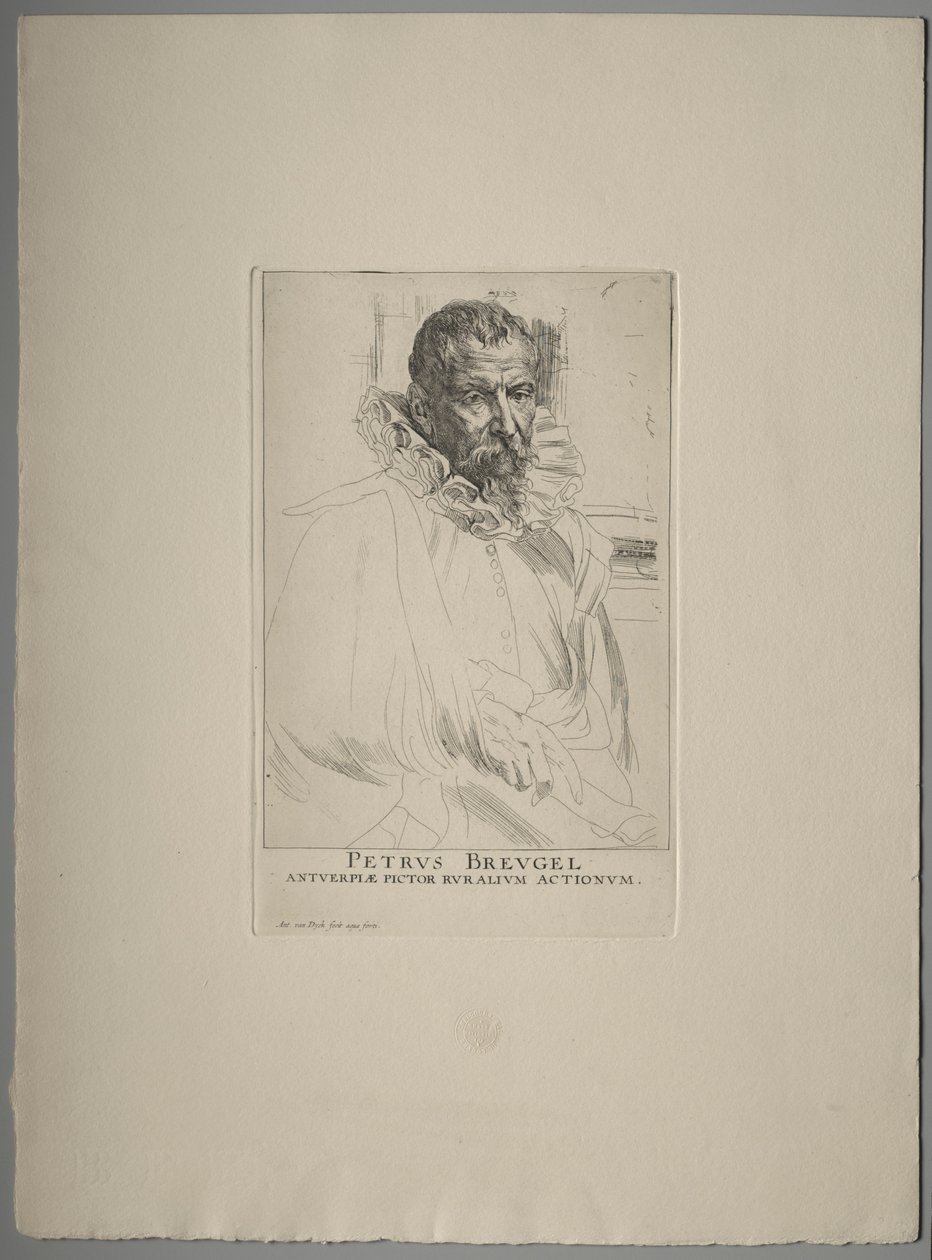 Portret van Pieter Brueghel door Anthony van Dyck