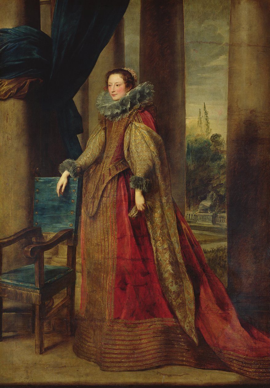 Portret van een dame, vermoedelijk de markiezin Geromina Spinola-Doria de Genes door Anthony van Dyck
