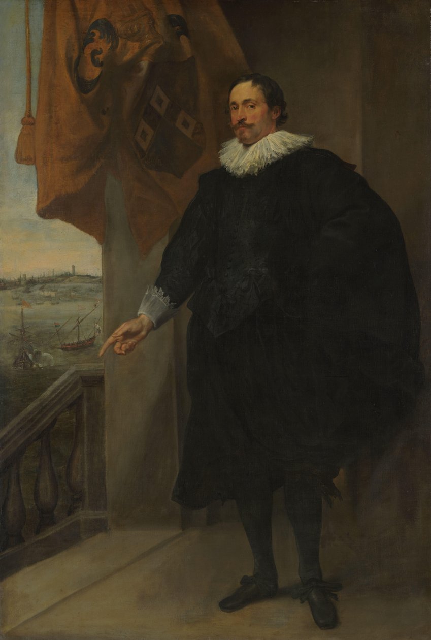 Portret van een edelman, mogelijk Adriaan van der Borcht door Anthony van Dyck