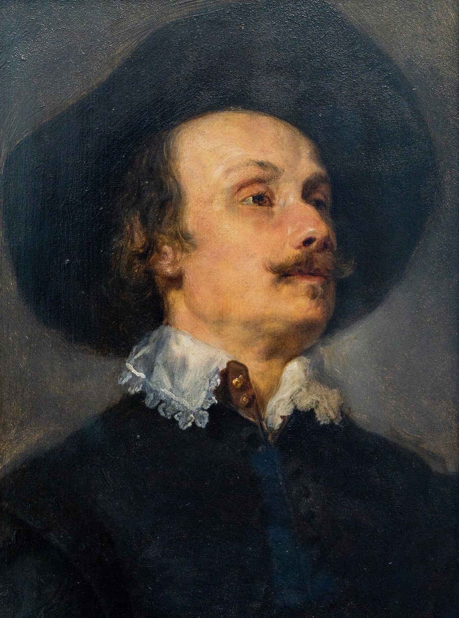 Portret van de schilder Pieter Snayers door Anthony van Dyck