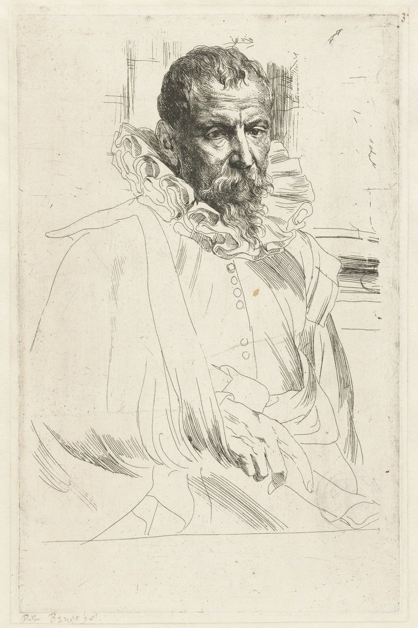 Portret van Pieter Brueghel de Jonge door Anthony van Dyck