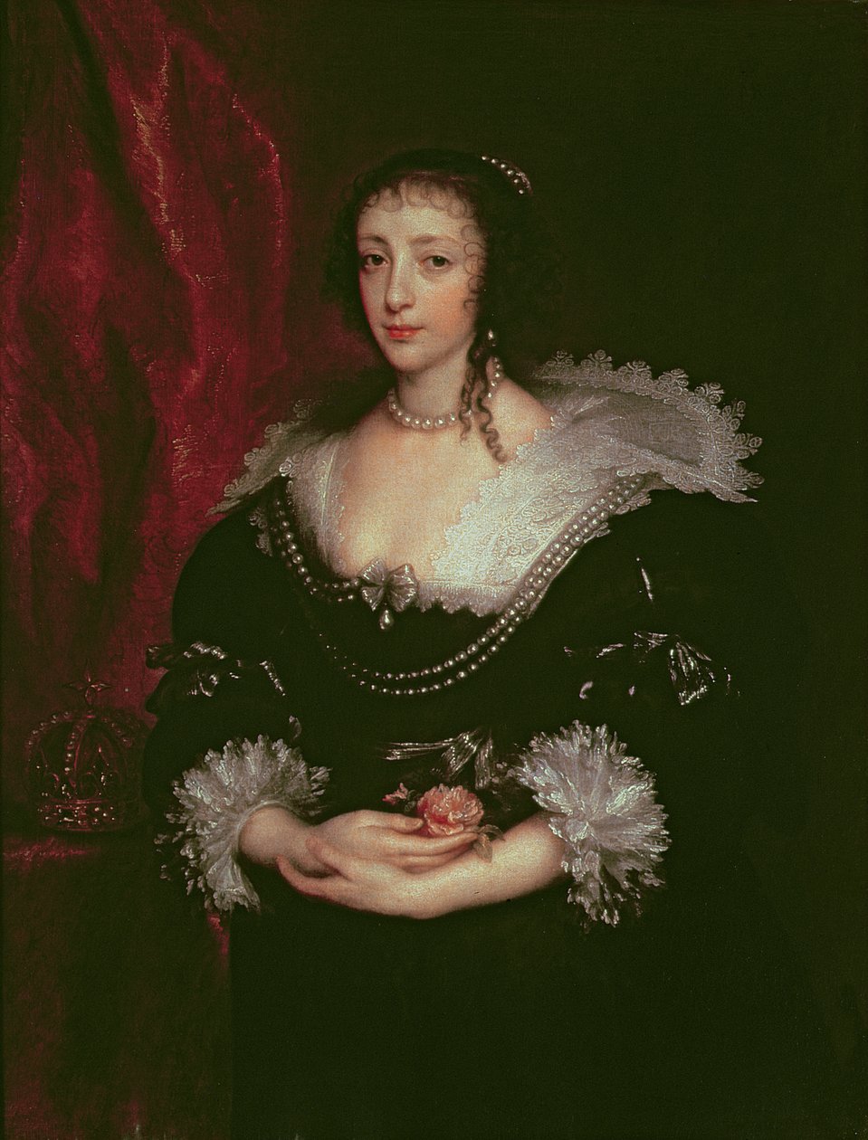 Koningin Henrietta Maria (1609-1669), koningin-gemalin van Charles I van Engeland, 1632 door Anthony van Dyck