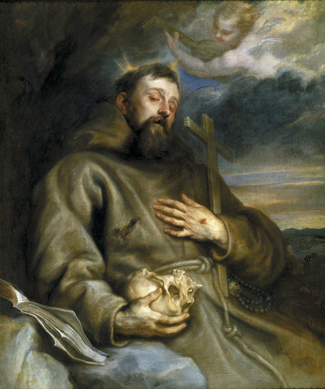 Sint Franciscus van Assisi in extase door Anthony van Dyck