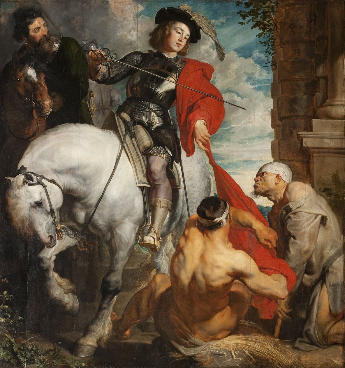 Sint Maarten van Tours deelt zijn mantel door Anthony van Dyck