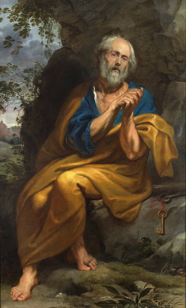 De boetvaardige Sint Pieter door Anthony van Dyck