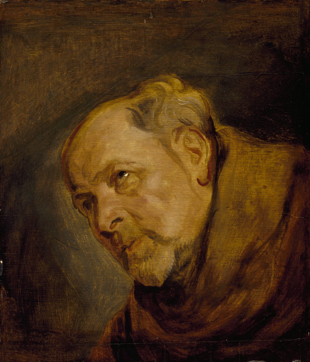 Hoofd van een monnik (Jan Malderus, bisschop van Antwerpen, als Sint Bonaventura) door Anthony van Dyck