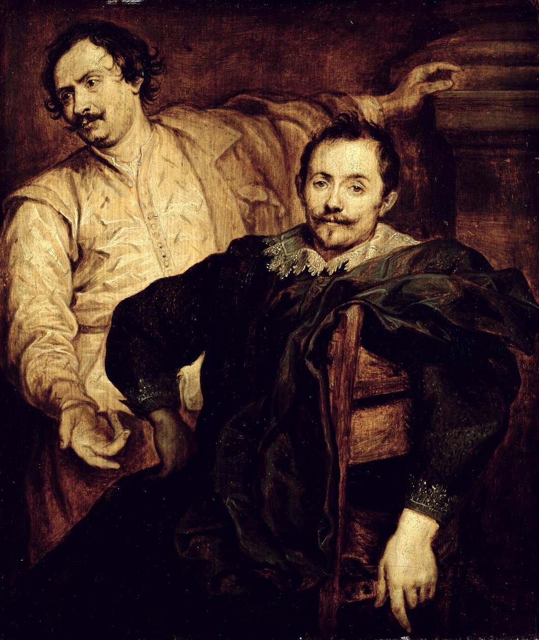 Dubbelportret van de broers de Wael, Lucas en Cornelis door Anthony van studio of Dyck