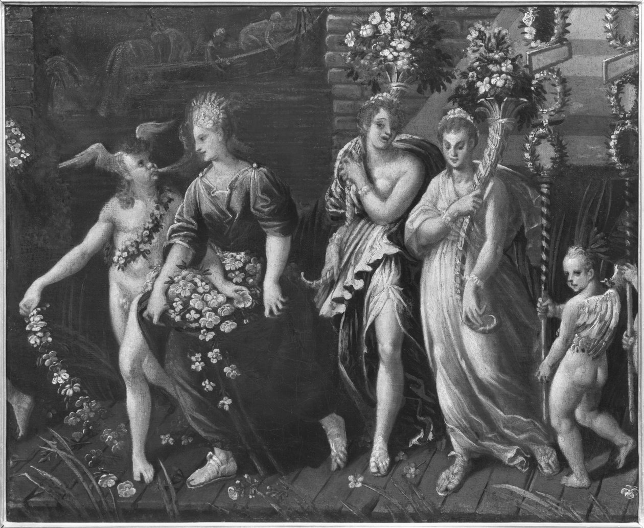 Triomf van de lente (detail) door Antoine Caron