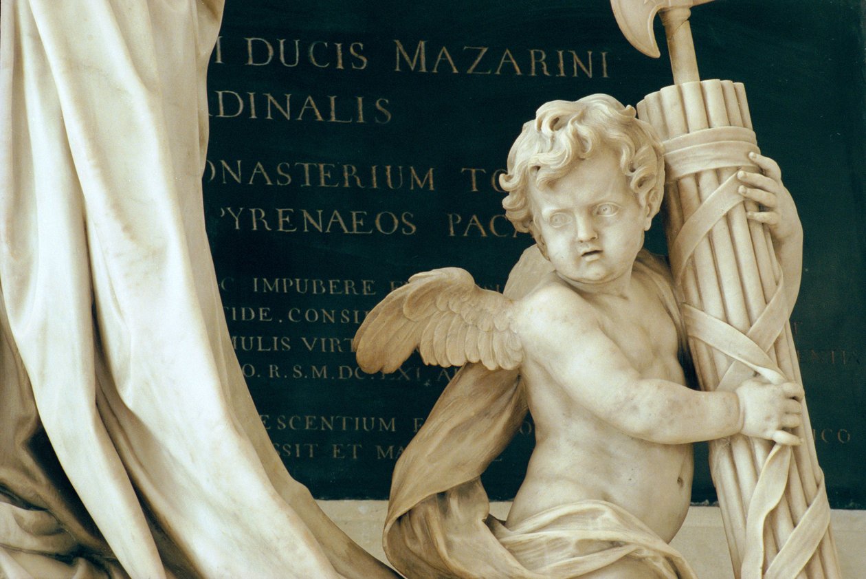 Detail van het graf van kardinaal Jules Mazarin 1602-61 1689-93, in de kapel door Antoine Coysevox